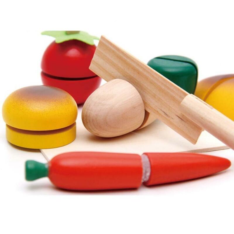 Juego de juguete de madera con combinación de frutas y verduras, juego de juguete para niños, juego de simulación, juego de juguete para cortar frutas