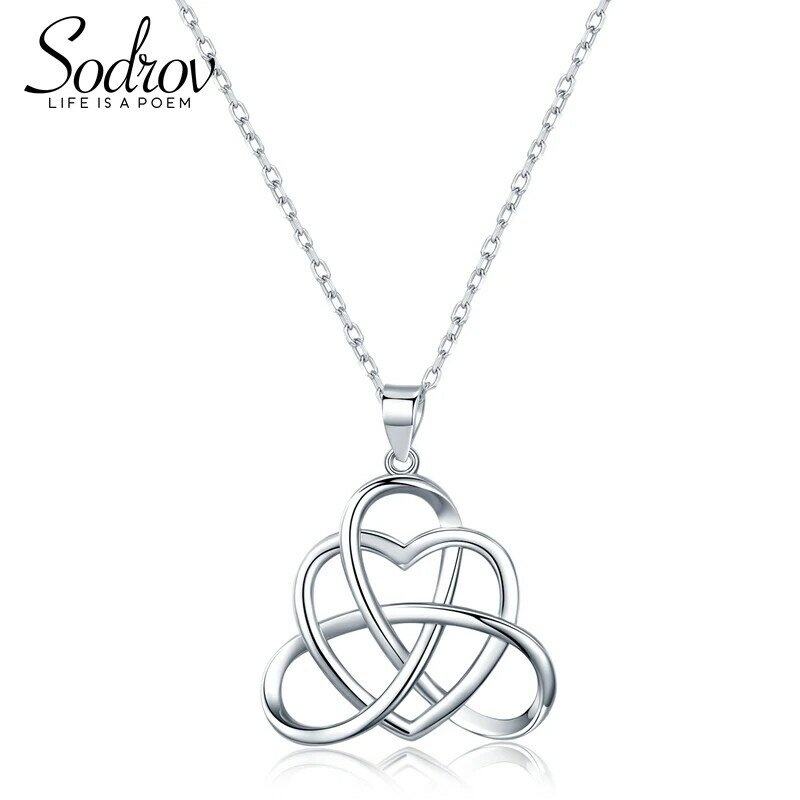 Sodrov Authentic 925 Sterling Silver Pendants Necklaces Charming/ Elegant Hollow Heart Fine Jewelry Gifts