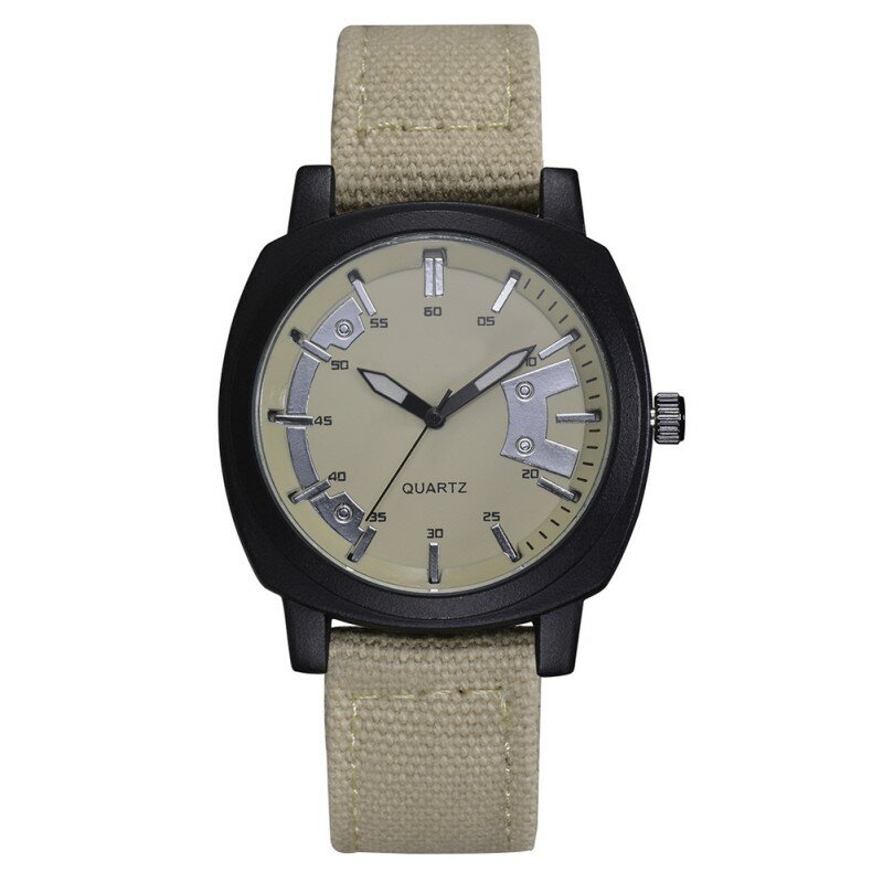 Simples relógio masculino calendário data náilon trançado pulseira relógio de pulso analógico relógio de quartzo militar