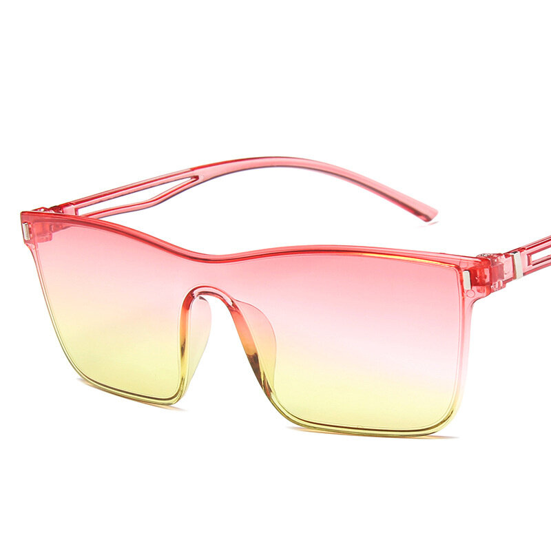 Moda masculina óculos de sol sem aro estilo esporte óculos de sol para mulher quadrado oceano gradiente lente óculos de sol
