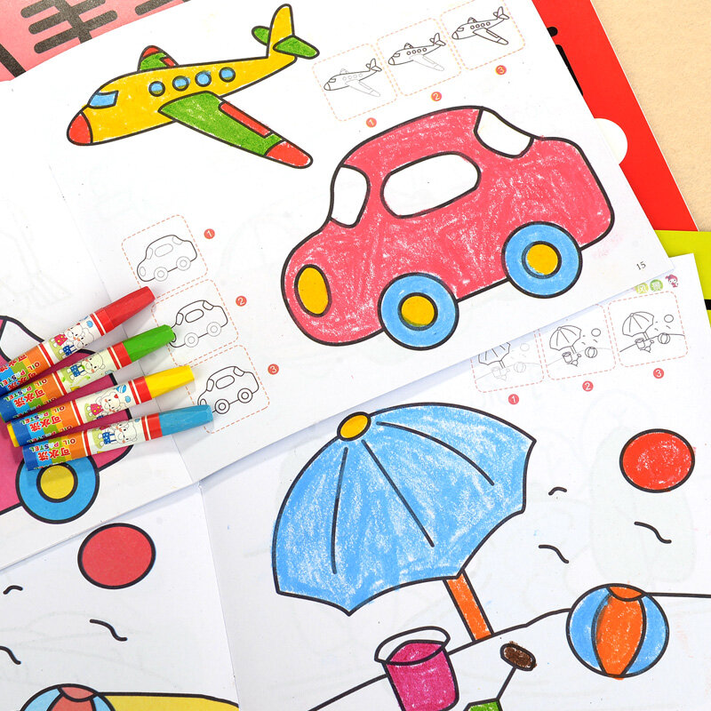 Bayi Menggambar Buku Mewarnai Buku untuk Anak-anak Anak-anak Melukis Total 12. Usia 2-6 Tahun