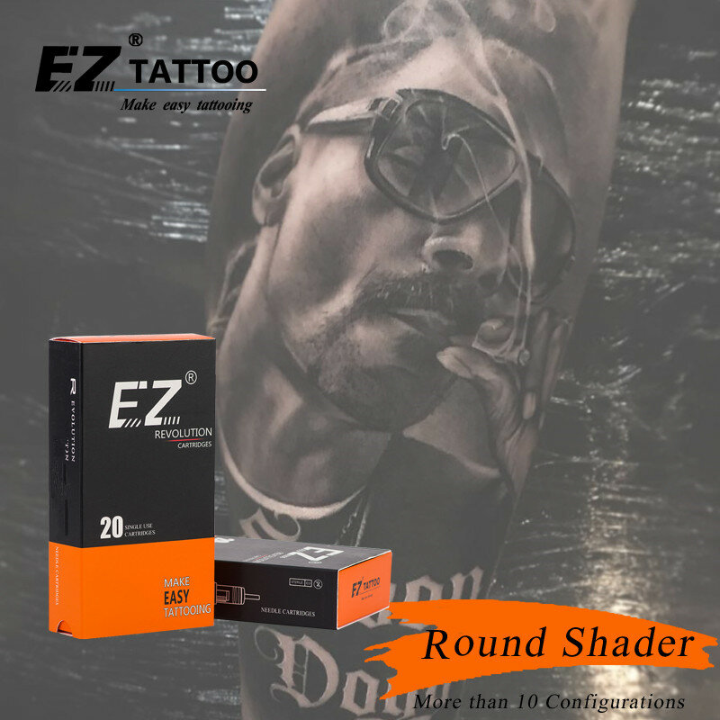 RC1209RS-1 ez tatuagem agulhas revolução cartucho redondo shshader #12 0.35mm esterilizado para sistema de máquinas e apertos 20 pçs/lote