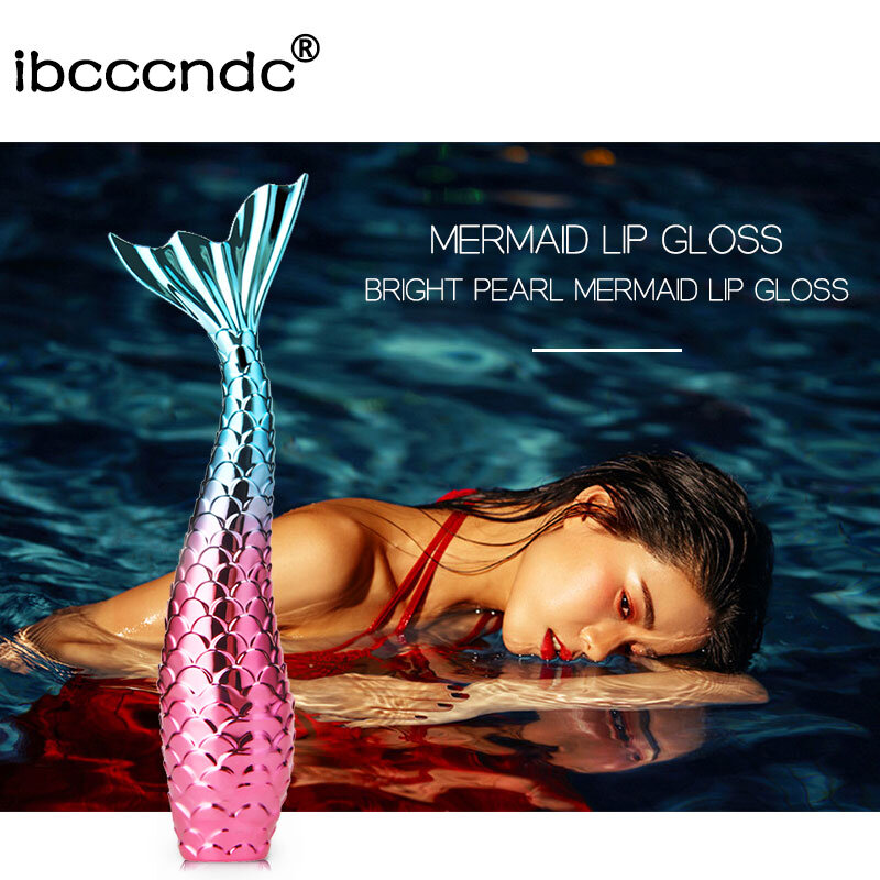 New 12 Colors Mermaid Lip Gloss Waterproof Matte Liquid Lipstick Velvet Lip Gloss Cosmetics Makeup Sexy Nude Purple Red Lips