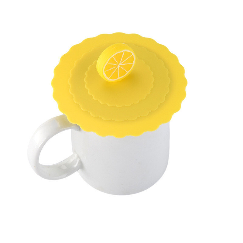 Крышка чашки для питьевой воды с милыми фруктами, силиконовая крышка для чашек с защитой от пыли, стеклянная крышка для кружек диаметром 10 с...