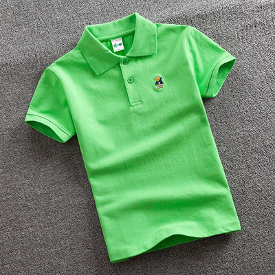 2021 Zomer Nieuwe Jongens Korte Mouw Polo Shirt 2-11y Kinderen Revers Effen Kleur Kleding Kids Katoen Schooluniform Polo Shirts out