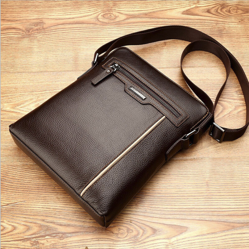 Man Leather Bag VORMOR Brand Shoulder Crossbody Bags PU Leather Male iPad Business Messenger Bag Briefcase For Men