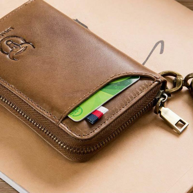 Women Men Genuine Leather Car Keychain Card Holder Wallet Case Key Organizer Bag keyring