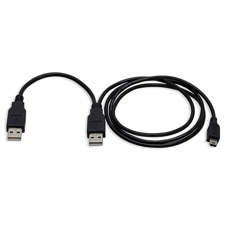 Nuevo USB Dual 2,0 tipo A Mini USB de 5 pines tipo B x1 Y Cable de alimentación Y datos eals DJA99