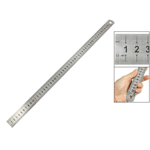 SOSW-أداة قياس مسطرة مستقيمة من الفولاذ المقاوم للصدأ ، ميزان مزدوج الجانب ، 50 سنتيمتر
