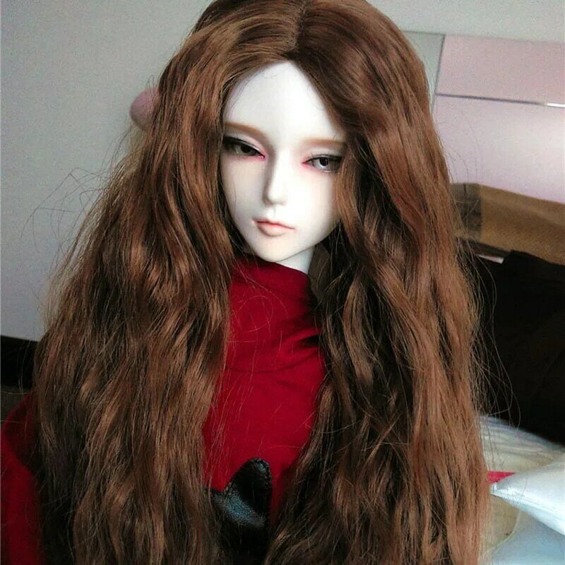 Nova chegada 1/3 1/4 1/6 bjd sd boneca peruca fio moda longo grande ondulado de alta temperatura bjd super boneca cabelo