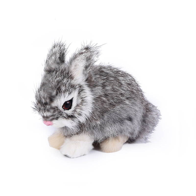мех Mini Realistic Cute White Plush Rabbits Fur Lifelike Animal Easter Bunny Simulation Rabbit Toy Model Birthday
