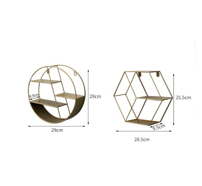 Nordic Stil Metall Dekorative Regal runde Hexagon lagerung halter rack Regale Hause wand Dekoration Topf ornament halter rack