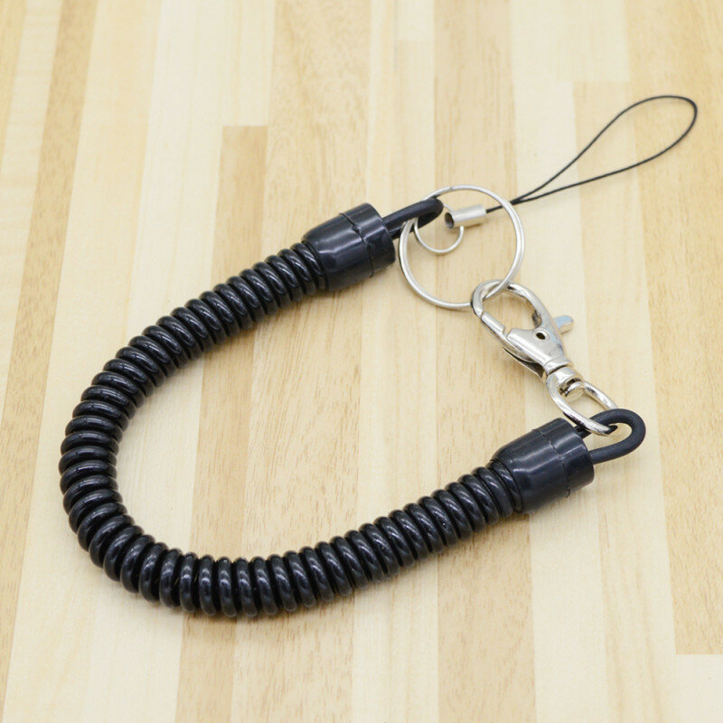 Thiet Bi Day Cam clé élastique sangle TPU plastique élastique cordon métal porte-clés sangle Anti-perte téléphone portable corde accessoire matériel