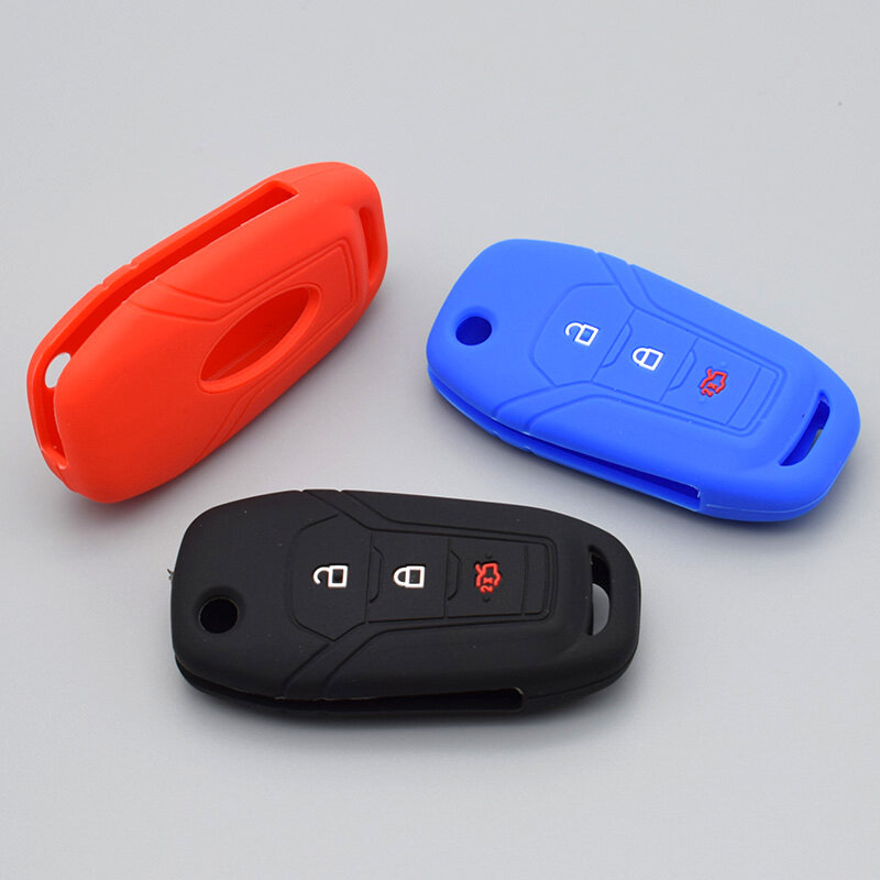 For Ford F-150 F-250 F-350 Explorer Ranger KA Fiesta Mondeo 3 button Remote Fob Shell Skin Silicone rubber Car Key cover case