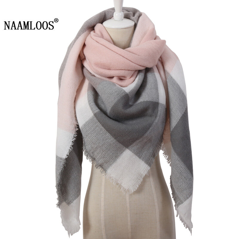2020 Winter Triangle Scarf For Women Brand Designer Shawl Cashmere Plaid Scarves Blanket Warm and soft Dropshipping OL082
