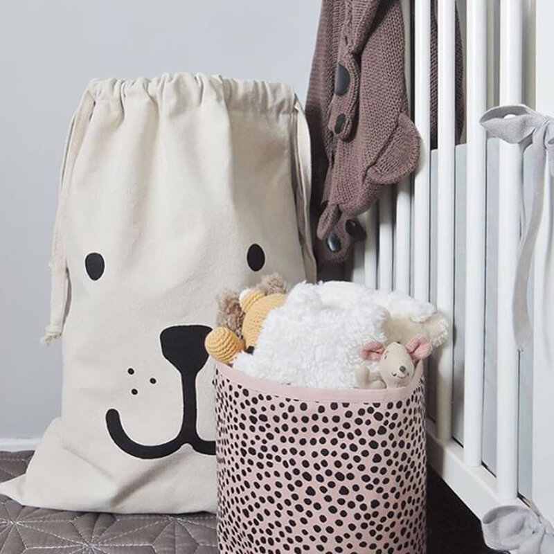 Cartoon Storage Bags Drawstring Backpack Children Room Organizer For Toy And Baby Clothings Kids Laundry Bag Hanging Wall Decor