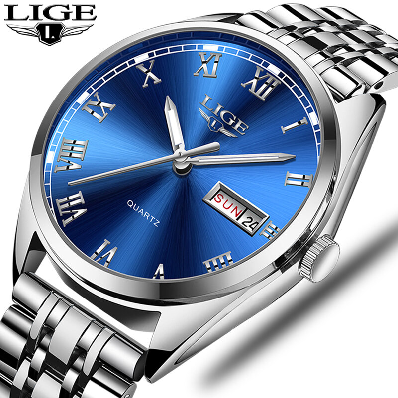 2022 Luik Vrouwen New Blue Horloge Datum Business Quartz Horloge Dames Top Merk Luxe Vrouwelijke Polshorloge Meisje Klok Relogio feminino