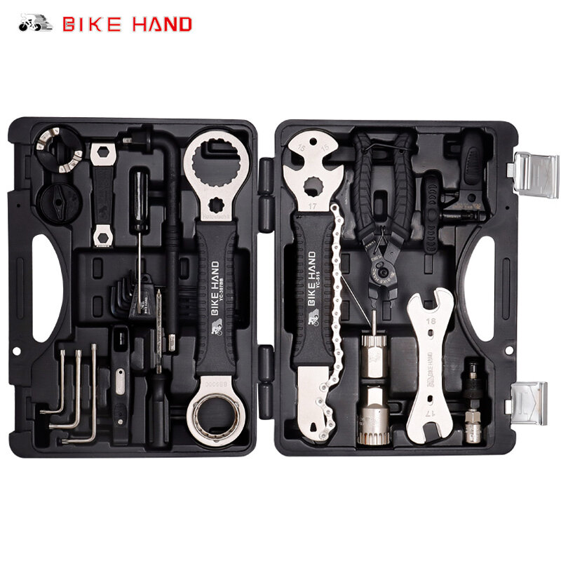 BIKEHAND-Kit de herramientas de servicio de bicicleta YC-721 728, manivela multifunción, BB, soporte inferior, cubo, Pedal de rueda libre, servicio de cadena de radios