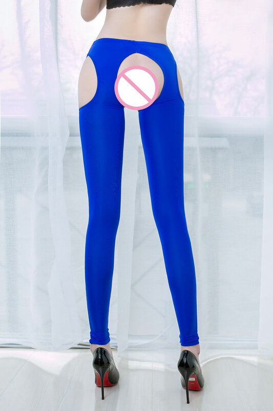 Сексуальное женское прозрачное белье из ледяного шелка, с вырезами, прозрачное, облегающие зауженные брюки, F16