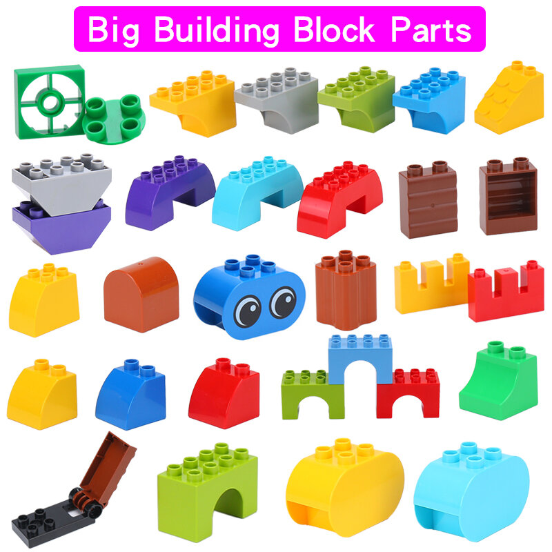 Grandes partículas DIY ensamblar bloques de construcción grandes compatibles con Base Duploed accesorios de pastos especiales juguetes educativos para chico