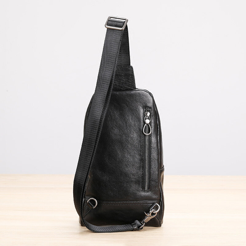 AETOO-حقيبة صدر جلدية للرجال ، حقيبة كتف عصرية ، نمط عتيق ، كروس مائل ، طبقة Baotou ، جلد البقر