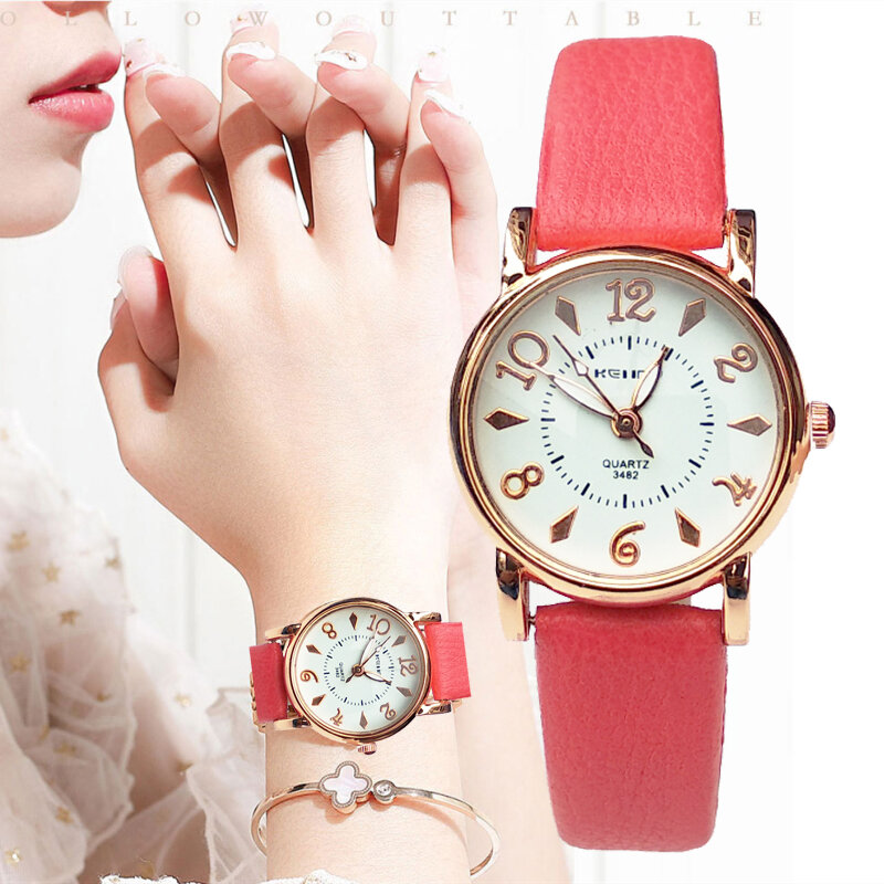 Хит продаж; Новая модель; Роскошные Лидирующий бренд KEIIDY часы женские часы с кожаным ремешком, кварцевые платье женские часы Водонепроницае...