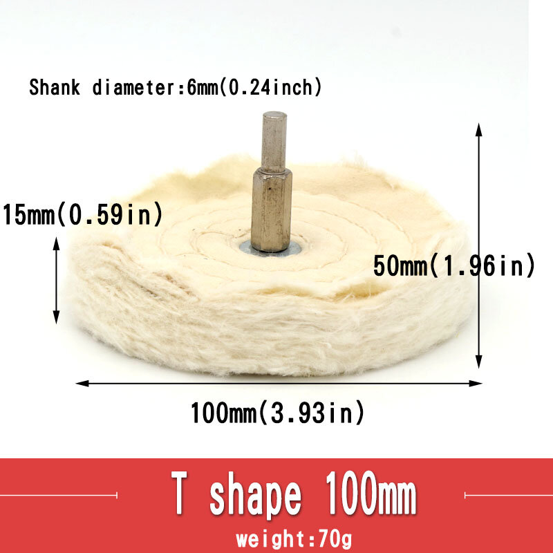 ZtDpLsd 1 Pcs 6mm Shank Cotton Polishing Wheels Cloth Buffing Wheel Grinder for Jewelry Wood Metal Abrasive Tools Cone Brush