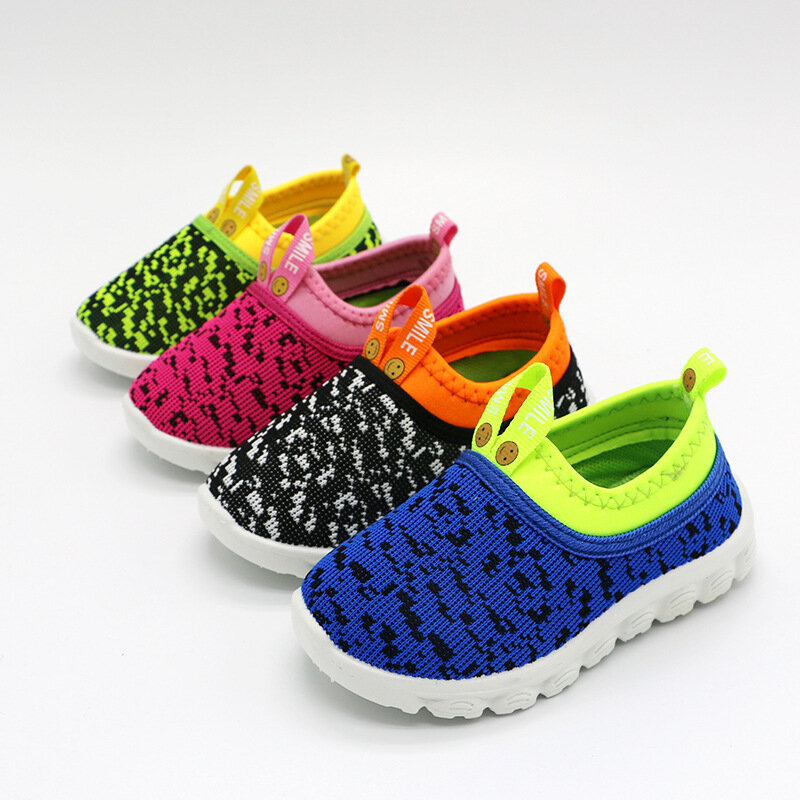 Summer New Kids Shoes For Boys Soft Baby Girl Toddler Shoes Children Casual Sneakers Candy Color Woven Fabric Mesh Shoes Autumn