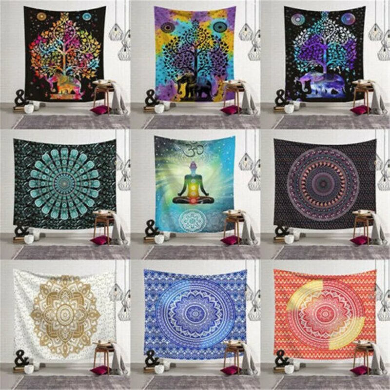 Mandala Indian Tapisserie Twin Hippie Wand Hängen Bettdecke Werfen Abdeckung Böhmischen Strand Matte Tischdecken Home Art Decor Decke