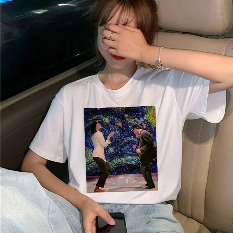 Nowy pulp fiction Movie T Shirt kobiety Harajuku Ullzang 90s koreański t-shirt estetyczny zabawny t-shirt z nadrukiem koszulki graficzne kobieta