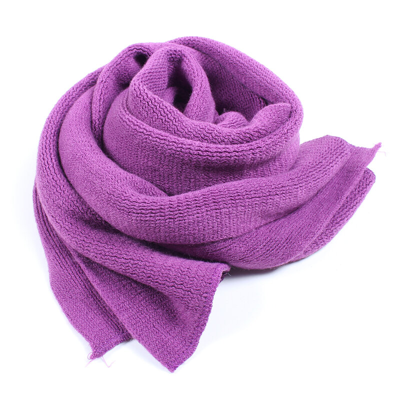 [DIFANNI] Winter Plain kleur Unisex Sjaals Warm Breien Acryl Uitlaat Lange Dikke Mode Sjaal Winter Sjaal