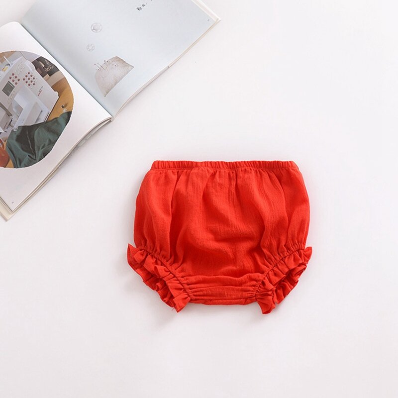 Summer New Baby Chiffon Fashion Casual Large PP Shorts Infant Solid Color Cotton Linen Bloomers Toddler Girls Bread Pants 2018