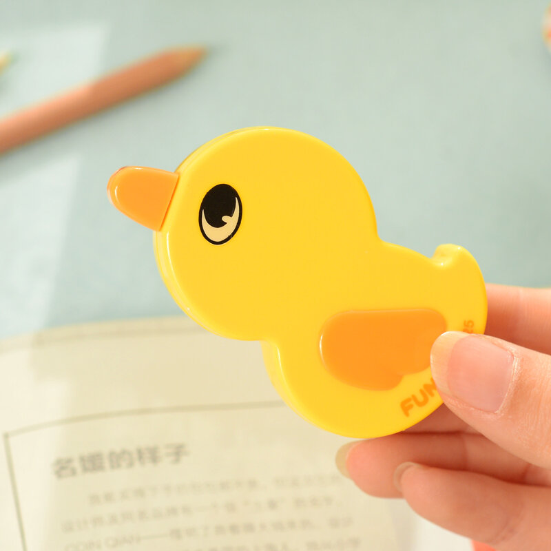 Bande correctrice adorable en forme de canard, 2 pièces/lot, pour papeterie scolaire, fournitures de bureau et étudiants