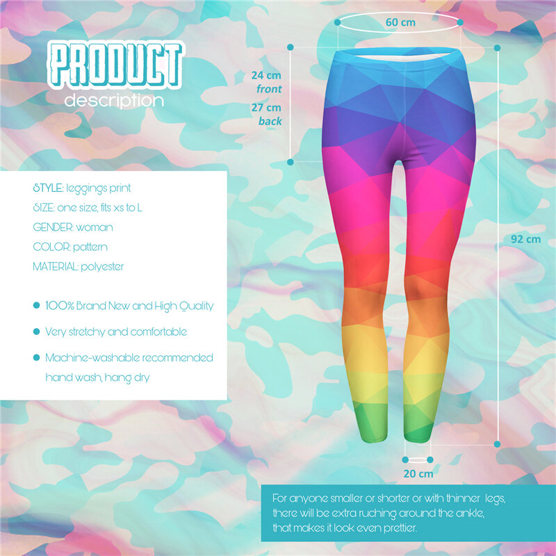 2019 Rainbow Triangles Print mujer Leggings Fitness transpirable secado rápido de la transpiración Leggins Pantalón elástico alto Pantalones