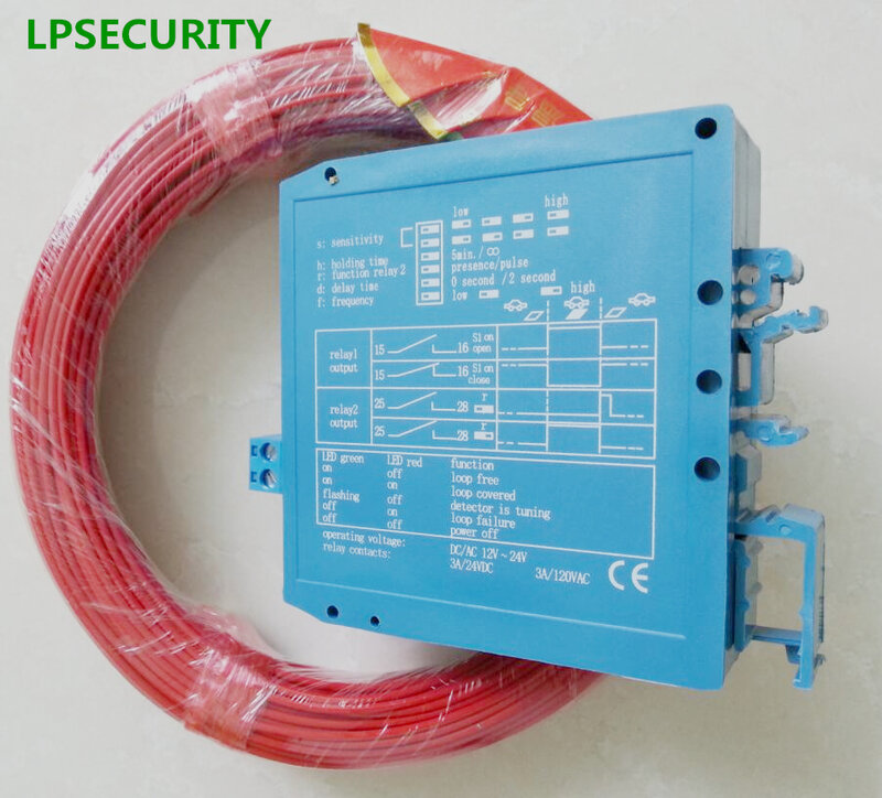 LPSECURITY-Detector de bucle de barrera de estacionamiento de coche, 12V, 24V, para detección de vehículos con cable de bobina de Bucle Inductivo de 164 pies