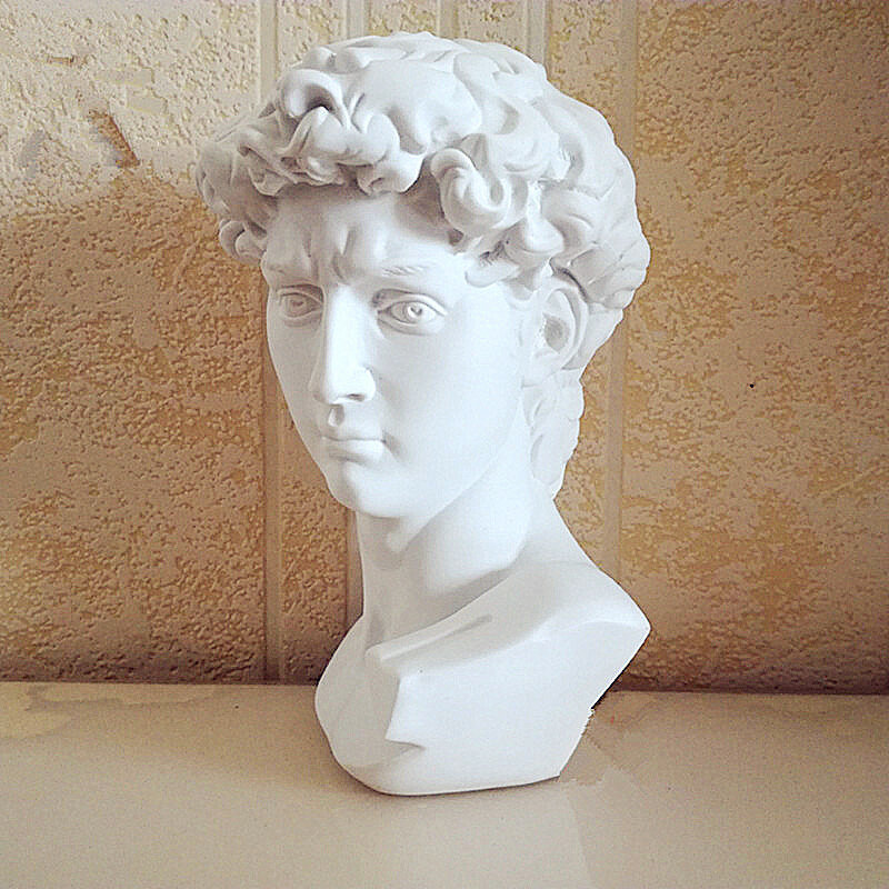 Estatua de la cabeza de David, retratos de Giuliano Medici, busto de Michelangelo, escultura Buonarroti, decoración del hogar, artesanía, práctica de bocetos