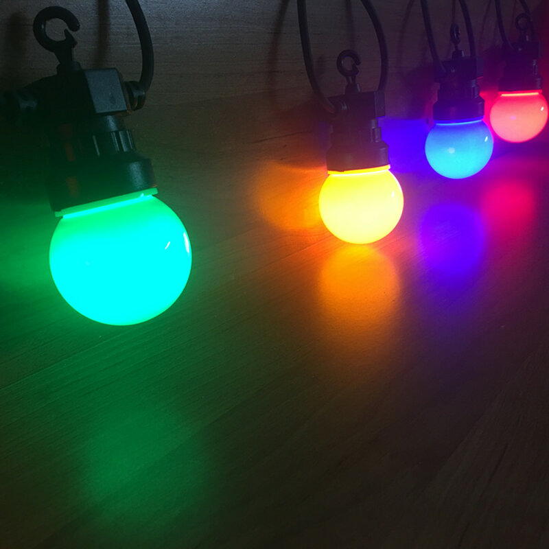 VNL-Tira de luces LED multicolor, bombillas G50 coloridas, conectables, para fiestas, Navidad, bodas, exteriores, IP65