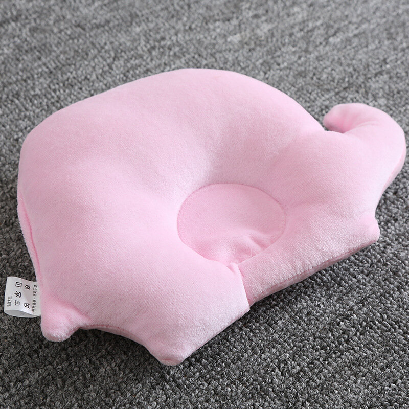 Almohada de elefante de dibujos animados para bebé, almohada moldeadora anticabeza plana para bebé, cojín de protección para la cabeza infantil, almohada cóncava de apoyo para el cuello para bebé