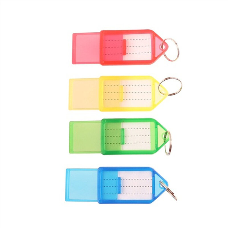 Di plastica Dei Bagagli TARGHETTE IDENTIFICATIVE Etichetta ID Key Tag Con Split Ring Viaggi ID IDENTIFICATORE Nome Della Carta Etichetta Accessori Da Viaggio di Colore Casuale