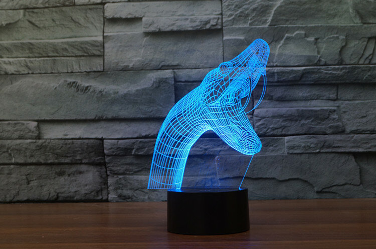 Snake 3d LED Lampu Malam Warna-warni USB Lampu Meja ABS Dasar Sentuh Remote Control Dekorasi Rumah