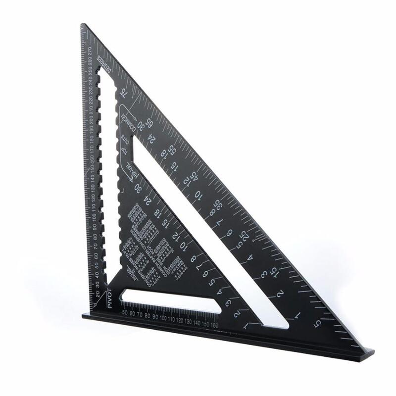 Linijka kątowa 7/12 cala metryczny aluminiowy trójkątny linijka miernicza stolarka prędkość kwadratowy trójkąt kątomierz Trammel