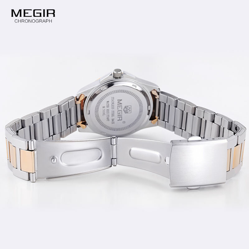 Meigr relógio feminino dourado, relógio pulseira de aço criativo feminino