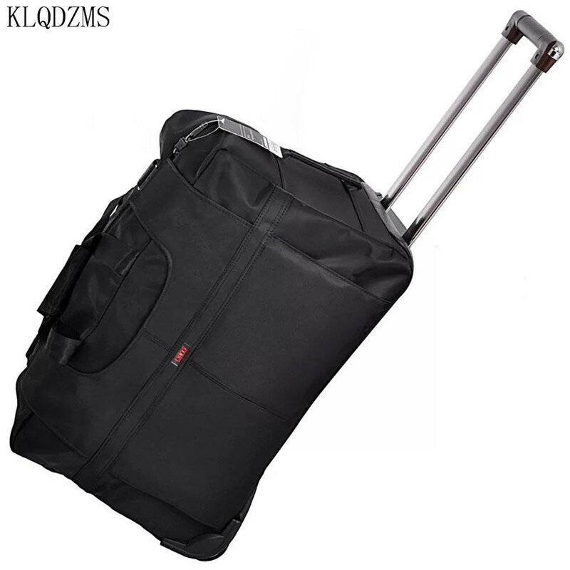 Klqdzms bolsa de mala de viagem com rodinha, feminina, masculina, à prova d'água, 24/28/32 polegadas, para bagagem, mala de viagem com rodas