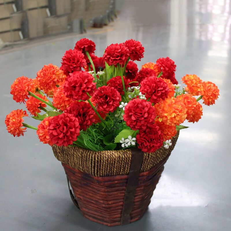 Neue Heiße Verkauf Gefälschte Blumen Multi-farbige Schöne Kunststoff Draht 8 Hortensien Künstliche Hause Dekoration Duftenden Chrysanthemen