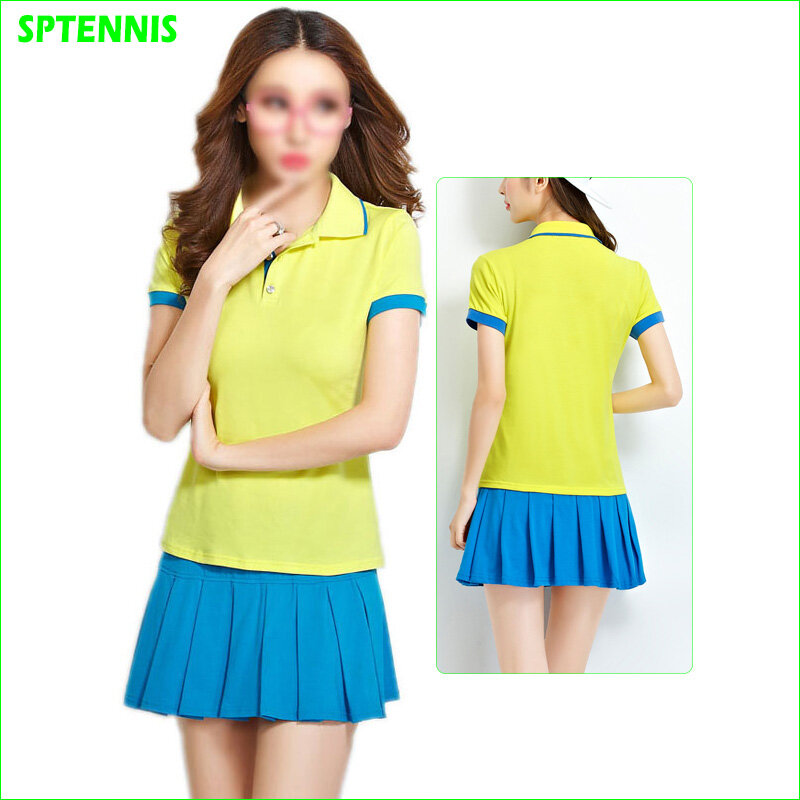 Cotton Tennis Shirt and Skirt Summer Two-piece Sports Dress Badminton Running Outdoor Sportswear S 5XL