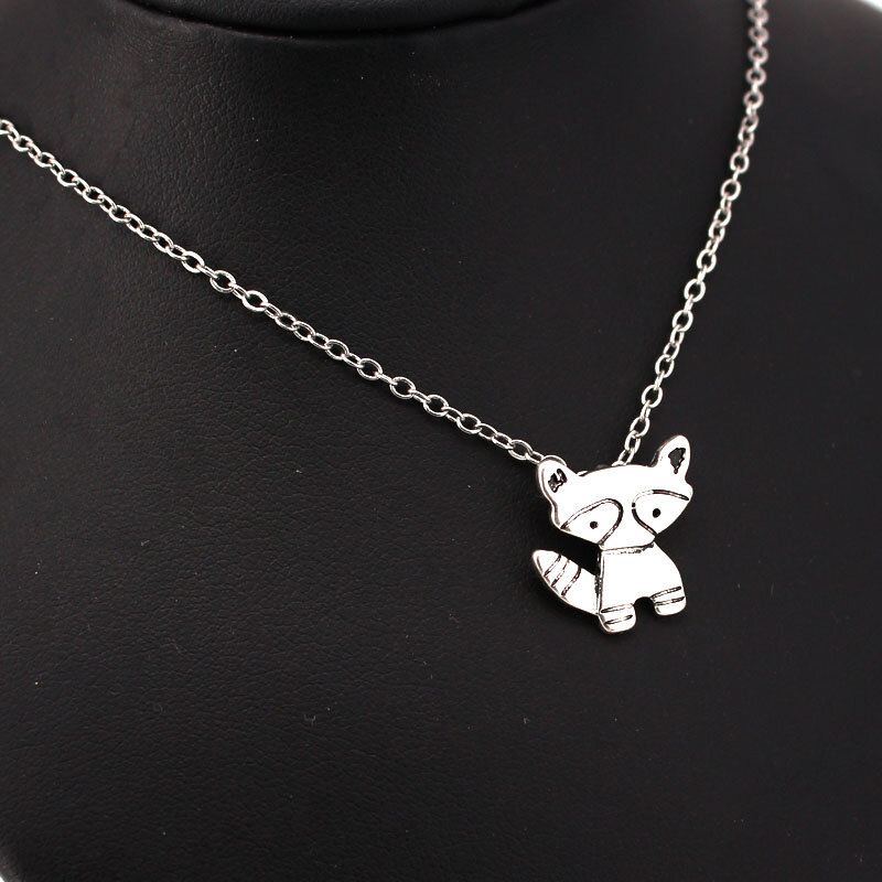 hzew cute Cartoon raccoon pendant necklace raccoon necklaces gift for child