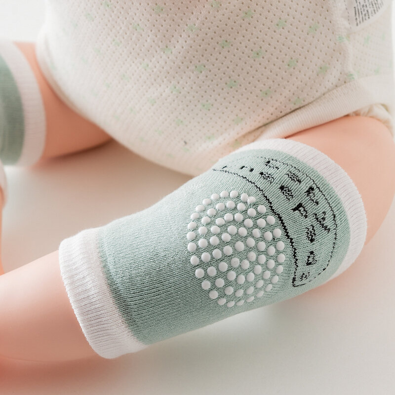 Novo não-deslizamento de algodão das crianças joelheiras bebê rastejando joelheiras engrossado malha respirável do bebê joelheiras verão m15