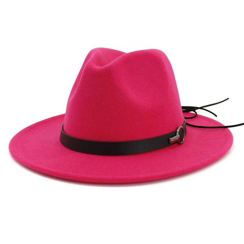 QBHAT-قبعة فيدورا عريضة الحواف للرجال والنساء ، صوف فيدورا ، نمط بنما ، كاوبوي تريلبي ، فستان سهرة رسمي ، قبعة كبيرة الحجم ، أصفر ، أبيض