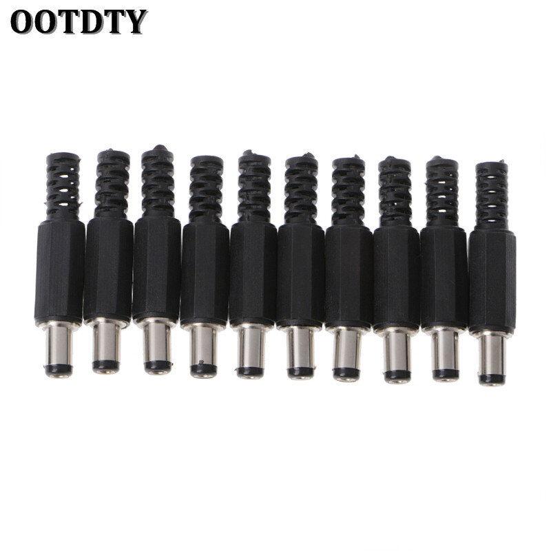 OOTDTY 10 pièces 5.5x2.5mm 5.5x2.1mm mâle DC en ligne prise Jack connecteur adaptateur couvercle en plastique