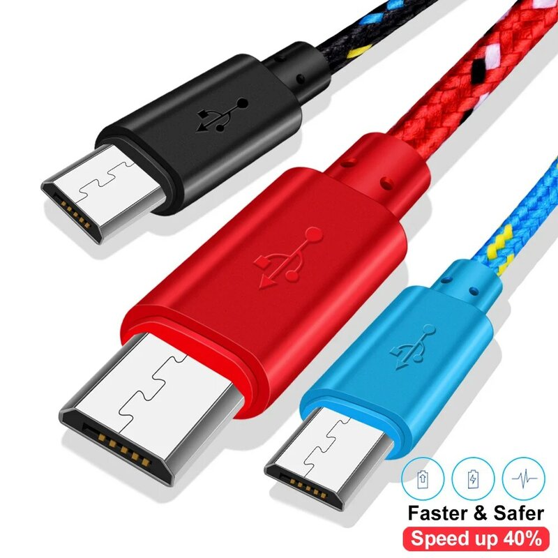 OLAF-Cable Micro USB de carga rápida, 1, 2 o 3 m, cable de datos, cargador, adaptador para Samsung S7, Xiaomi, Huawei, teléfono Android, cable micro usb